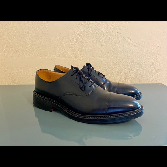 ALAN MCAFEE Men Oxfords Black Shoes Cap Toe 8 - Picture 4 of 8